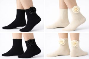 Alternative view of Satin Flower Ankle Socks