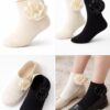 Satin Flower Ankle Socks