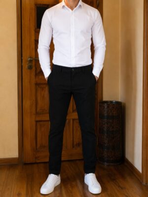 MEN'S PREMIUM CHINO TROUSERS – BLACK 