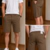 VANKEL JEANS SHORTS // BURGUNDY // LIGHT BLUE // KHAKI // WHITE - Image 2