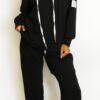 Women’s Black Oversized Hoodie & Joggers Set - Image 2