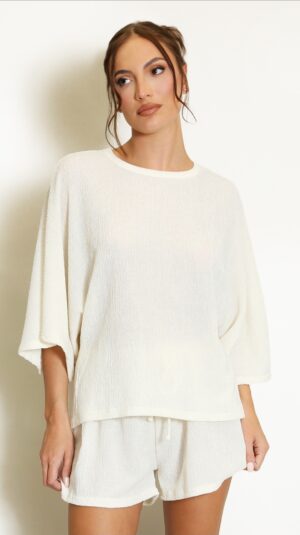 Alternative view of Women’s Cream Oversized Top & Shorts Co-Ord Set