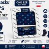 Men’s Socks & Bow Tie Gift Set – Blue & Red | CrazySocks - Image 2