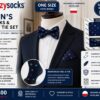 Men’s Socks & Bow Tie Gift Set – Blue & Red | CrazySocks